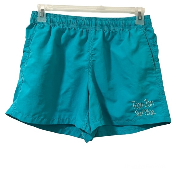 Ron Jon Surf Shop Turquoise Blue Swim Trunk Shorts - Picture 1 of 6